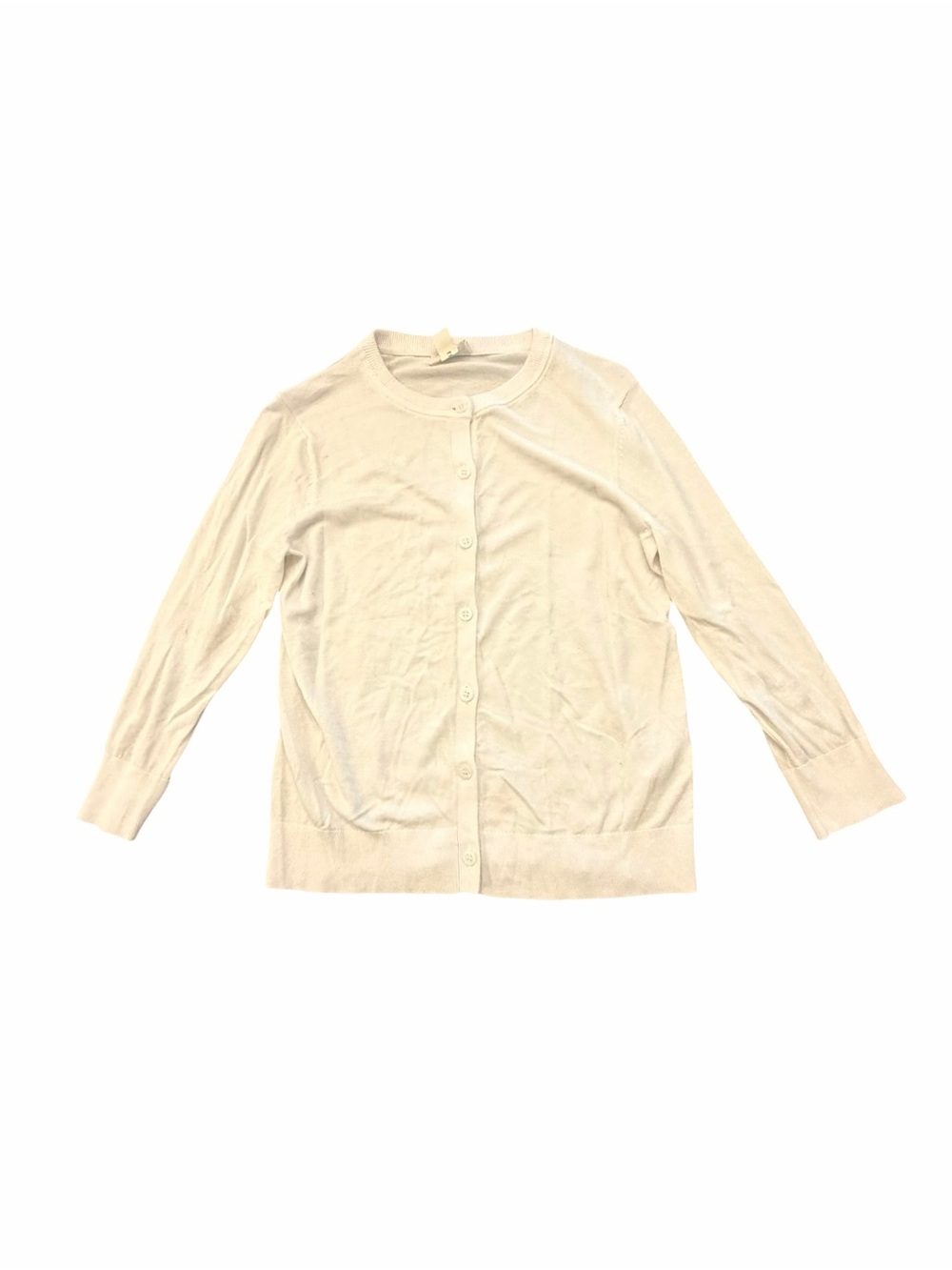 CASLON Button Up Sweater White Women Size XS Granny Core Business Casual Stain